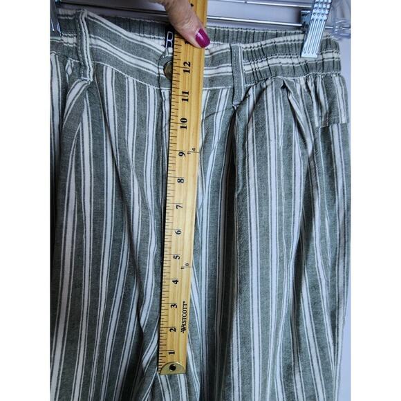 Urban Outfitters BDG Lantern Crop Linen Blend beach pants sz M elastic beach - Picture 7 of 8